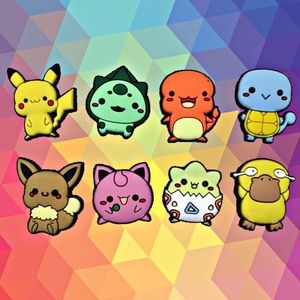 8Pc Pokémon Croc Charm Set